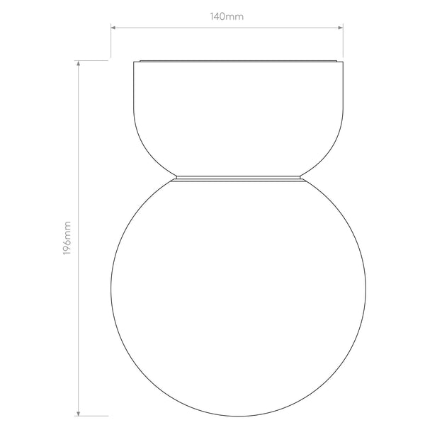 Lyra 140 IP44 Ceramic Bathroom Ceiling Light in Gloss Glaze White