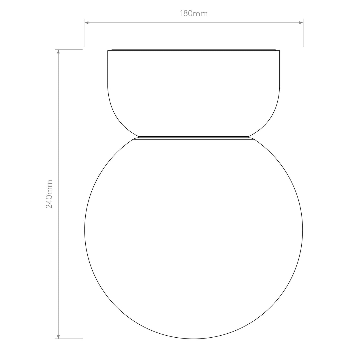 Lyra 180 IP44 Ceramic Bathroom Ceiling Light in Gloss Glaze White