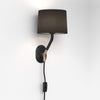 Arbor Plug In Switched Wall Light and Shade in Matt Black