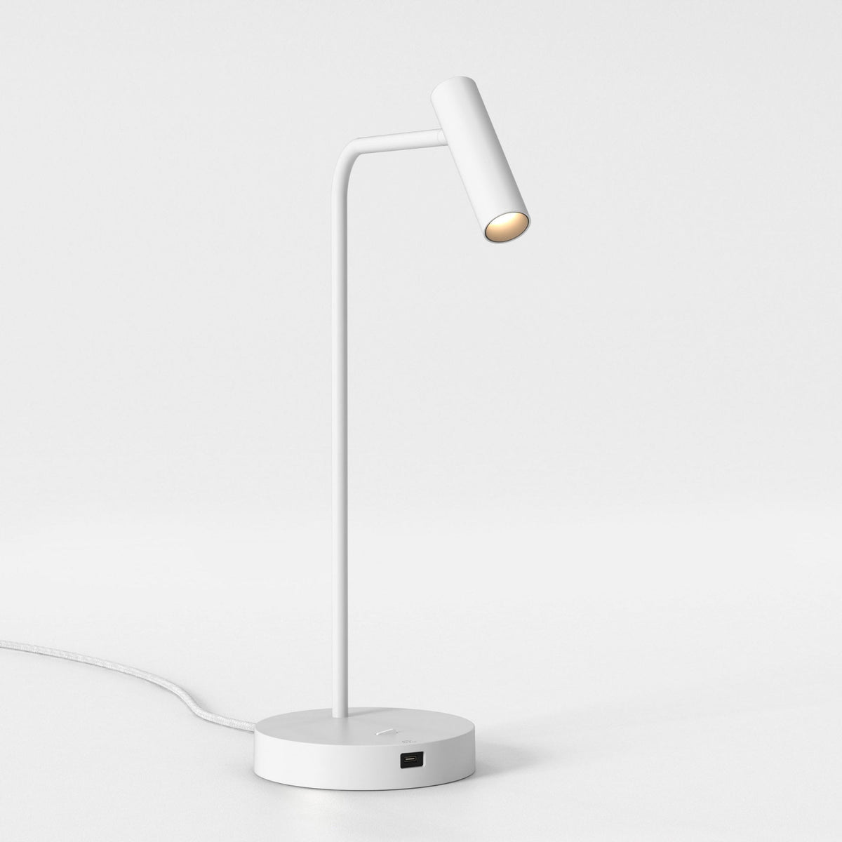 Enna LED Desk Lamp with USB in Matt White