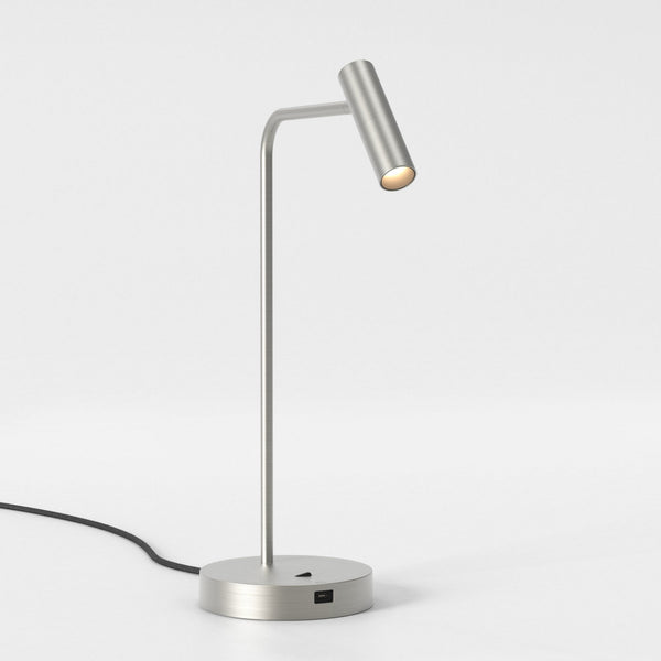 Enna LED Desk Lamp with USB in Matt Nickel