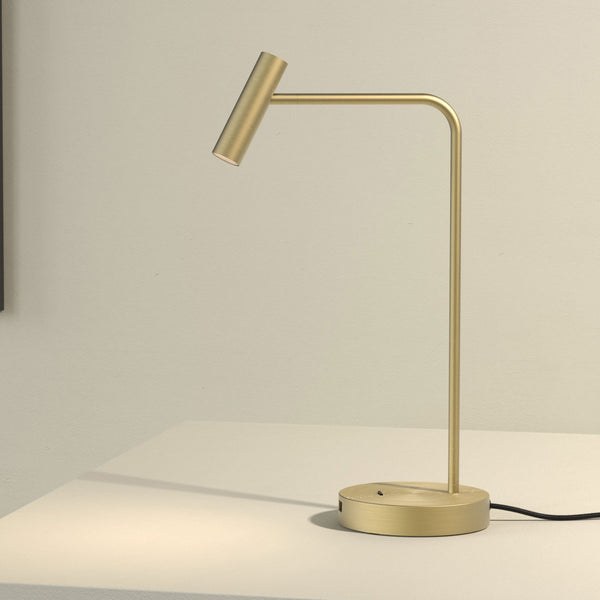 Enna LED Desk Lamp with USB in Matt Gold