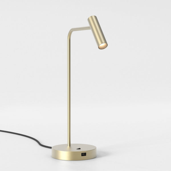 Enna LED Desk Lamp with USB in Matt Gold