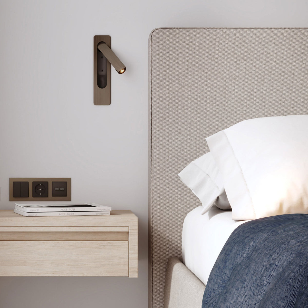 Keta Recessed Switched LED Reading Light in Bronze