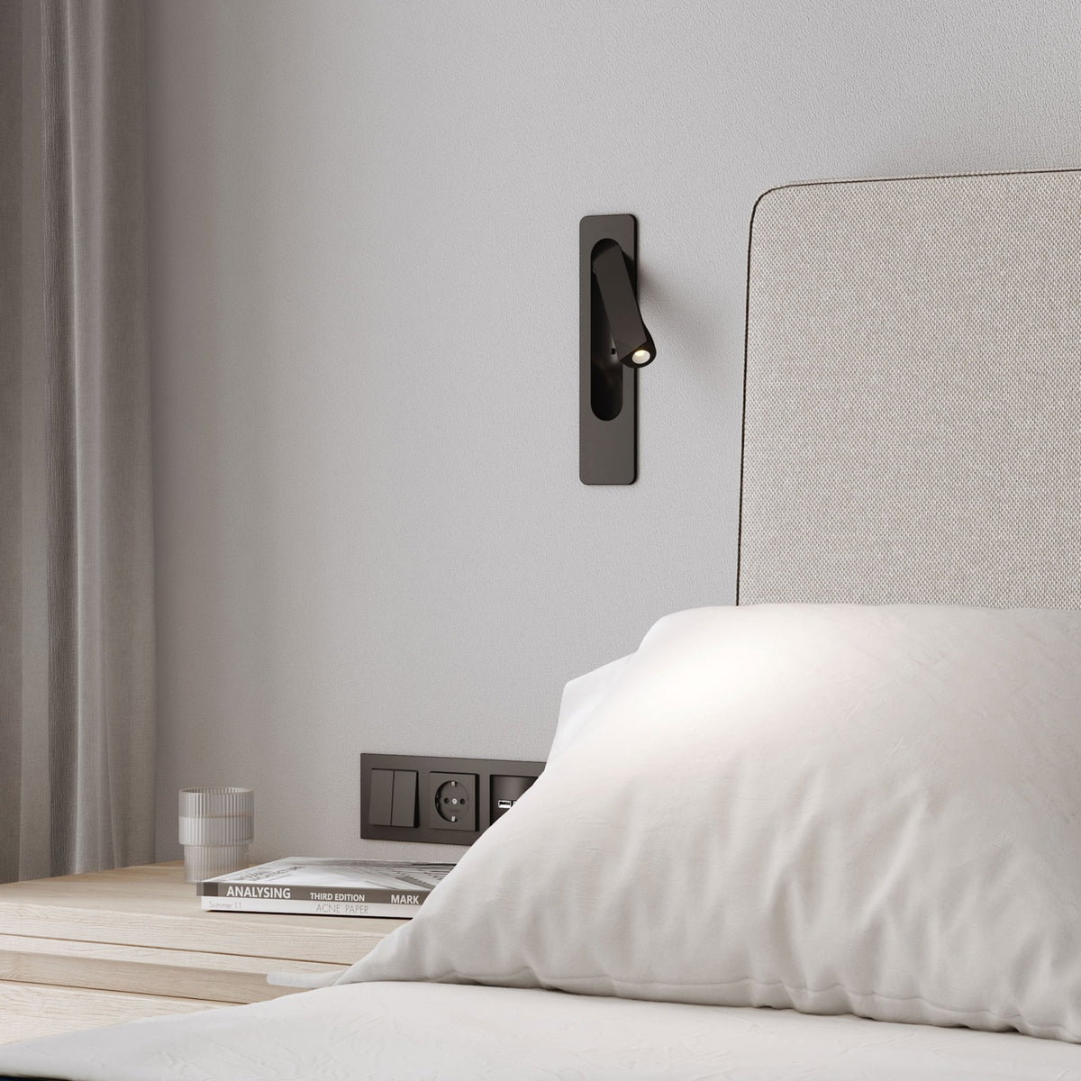 Keta Recessed Switched LED Reading Light in Matt Black