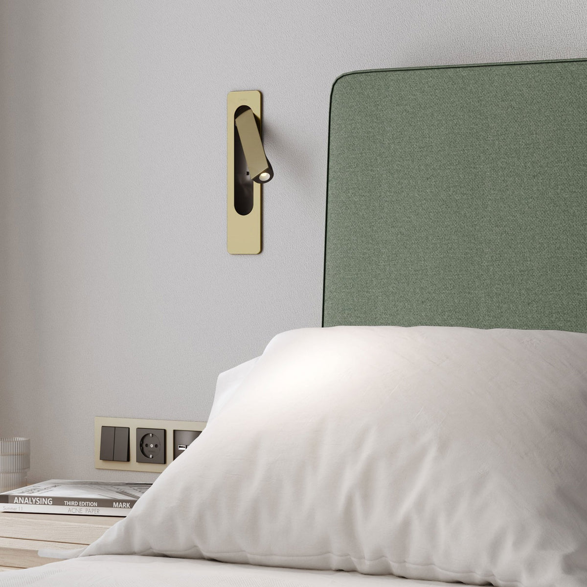 Keta Recessed Switched LED Reading Light in Matt Gold