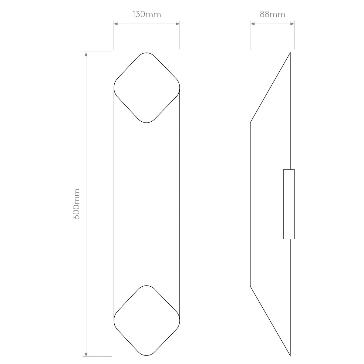 Ako 600 Phase Dimmable Up & Down Wall Light in Matt Black & Gold