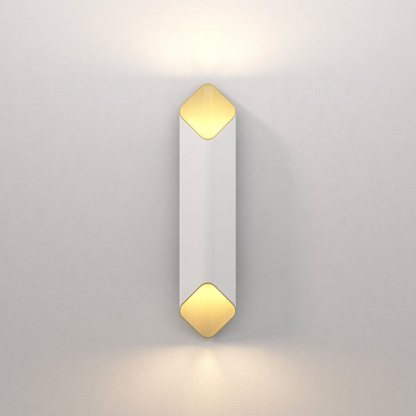 Ako 600 Phase Dimmable Up & Down Wall Light in Matt White & Gold