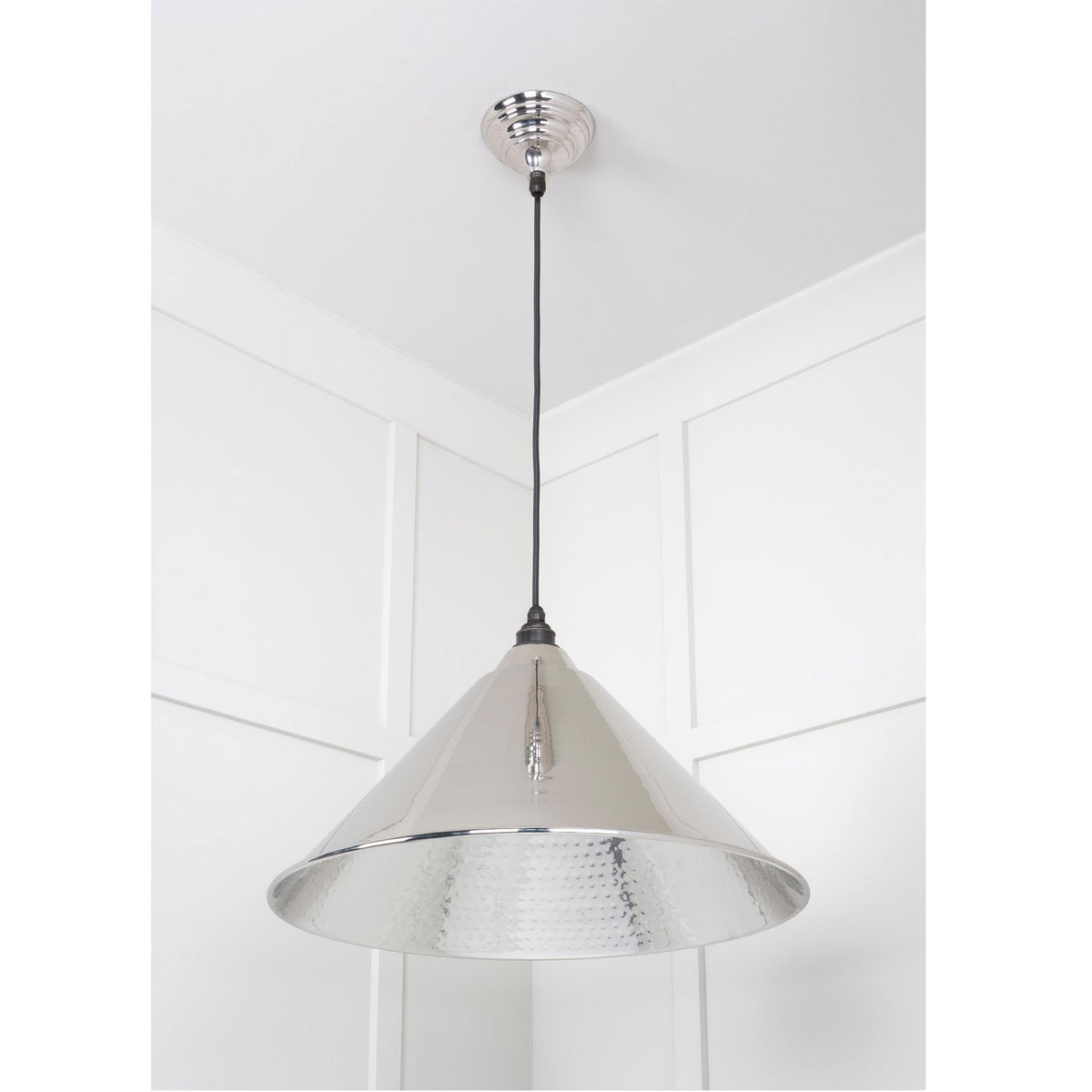 Hammered Nickel Hockley Pendant
