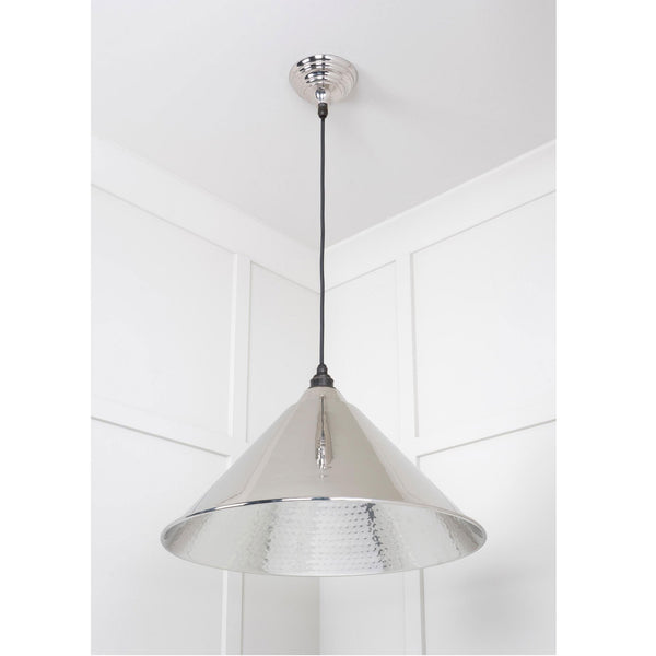 Hammered Nickel Hockley Pendant