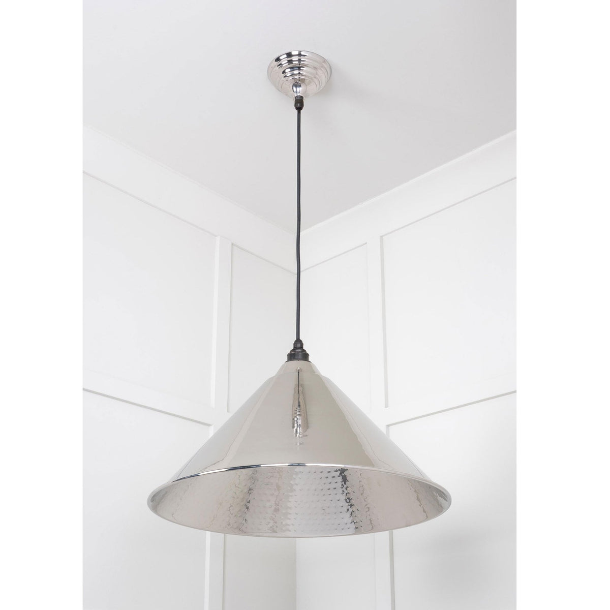 Hammered Nickel Hockley Pendant