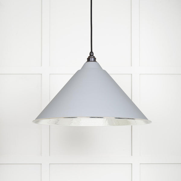 Hammered Nickel Hockley Pendant in Birch