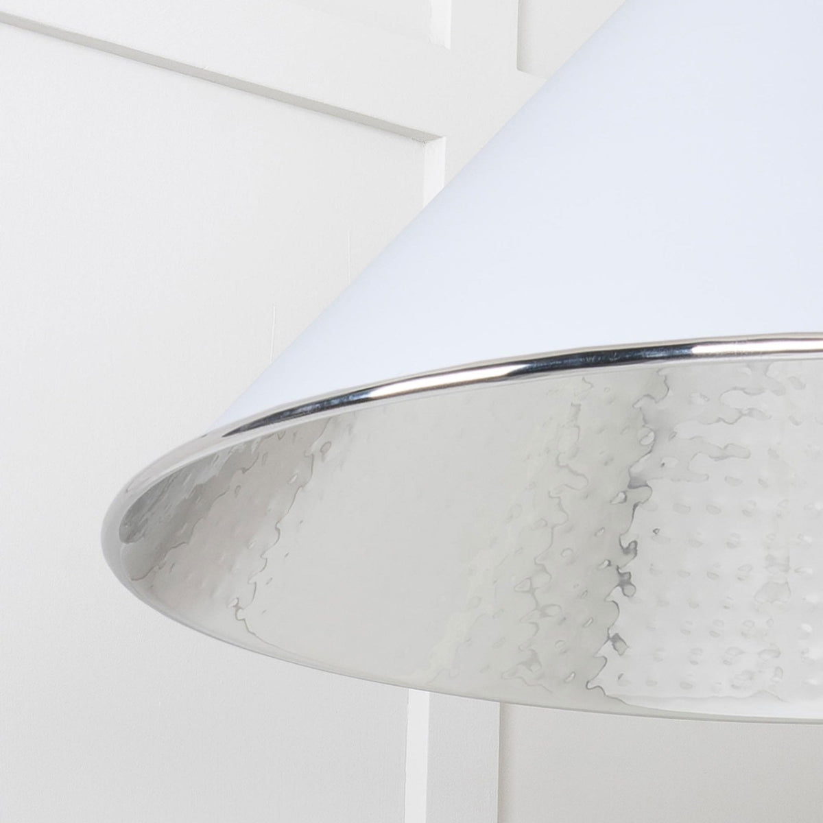 Hammered Nickel Hockley Pendant in Birch