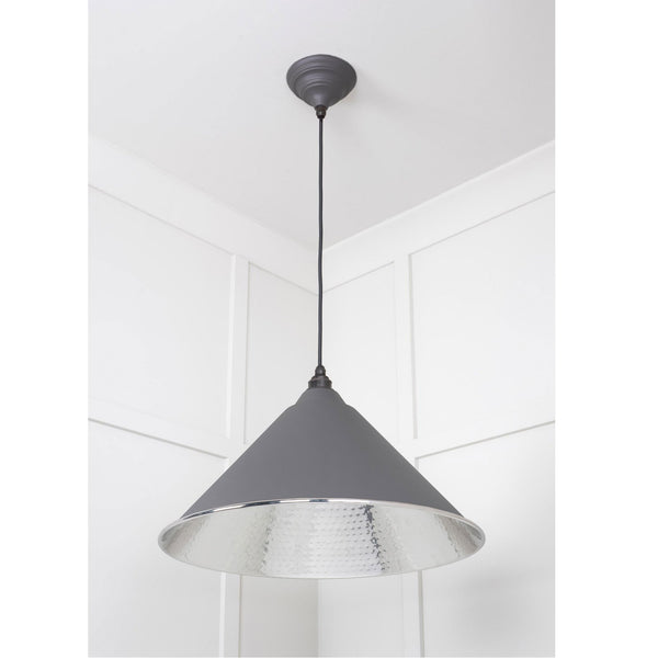 Hammered Nickel Hockley Pendant in Bluff