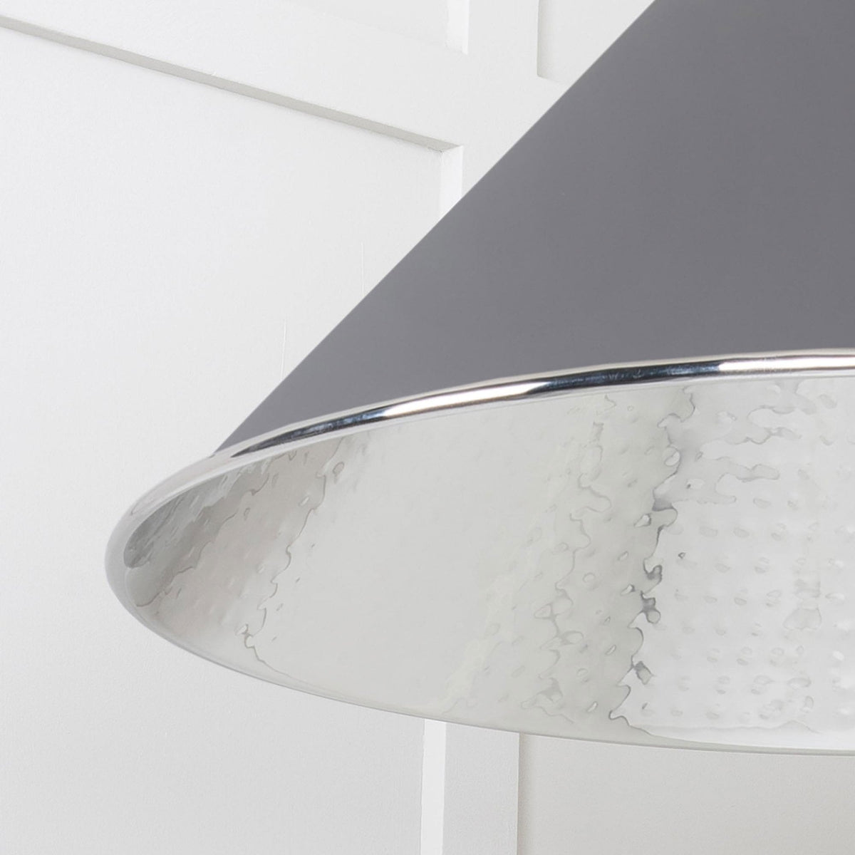 Hammered Nickel Hockley Pendant in Bluff