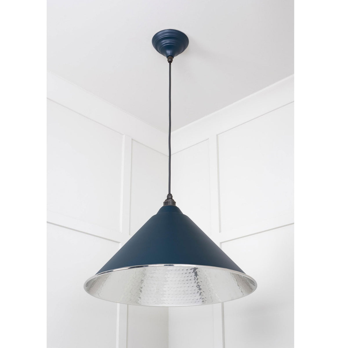 Hammered Nickel Hockley Pendant in Dusk