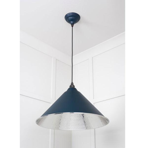 Hammered Nickel Hockley Pendant in Dusk