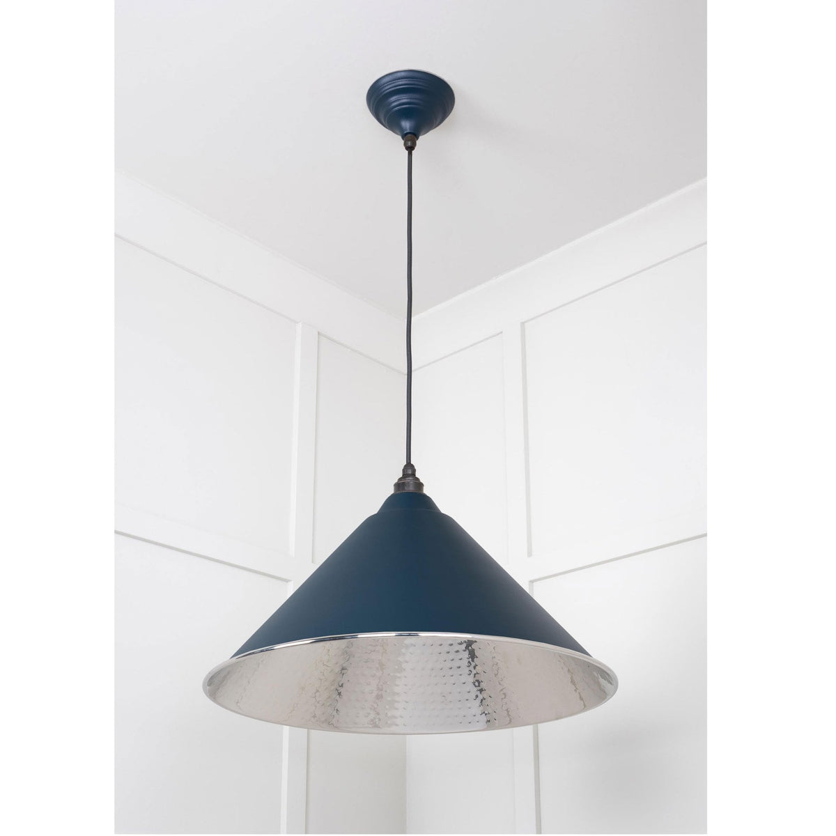Hammered Nickel Hockley Pendant in Dusk
