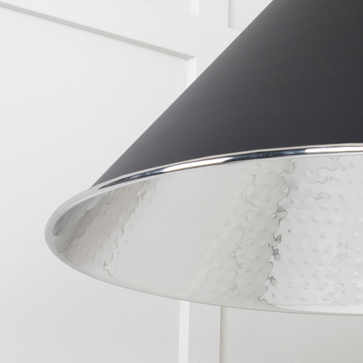 Hammered Nickel Hockley Pendant in Elan Black