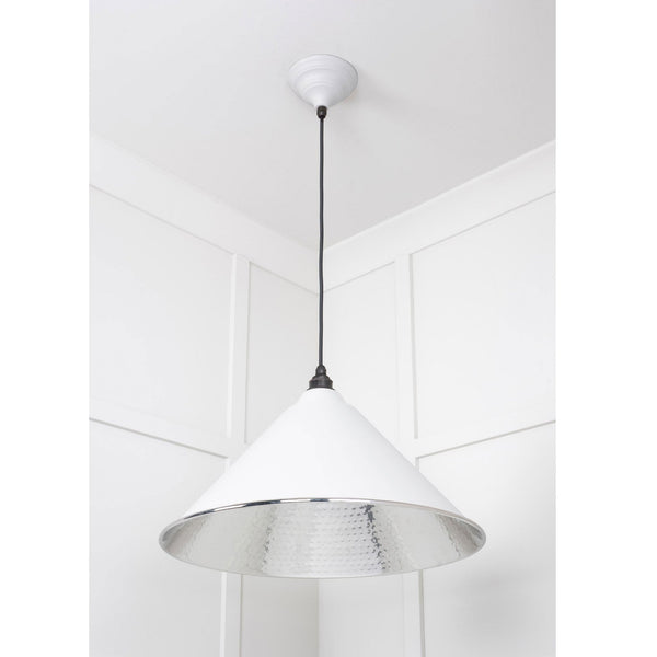 Hammered Nickel Hockley Pendant in Flock