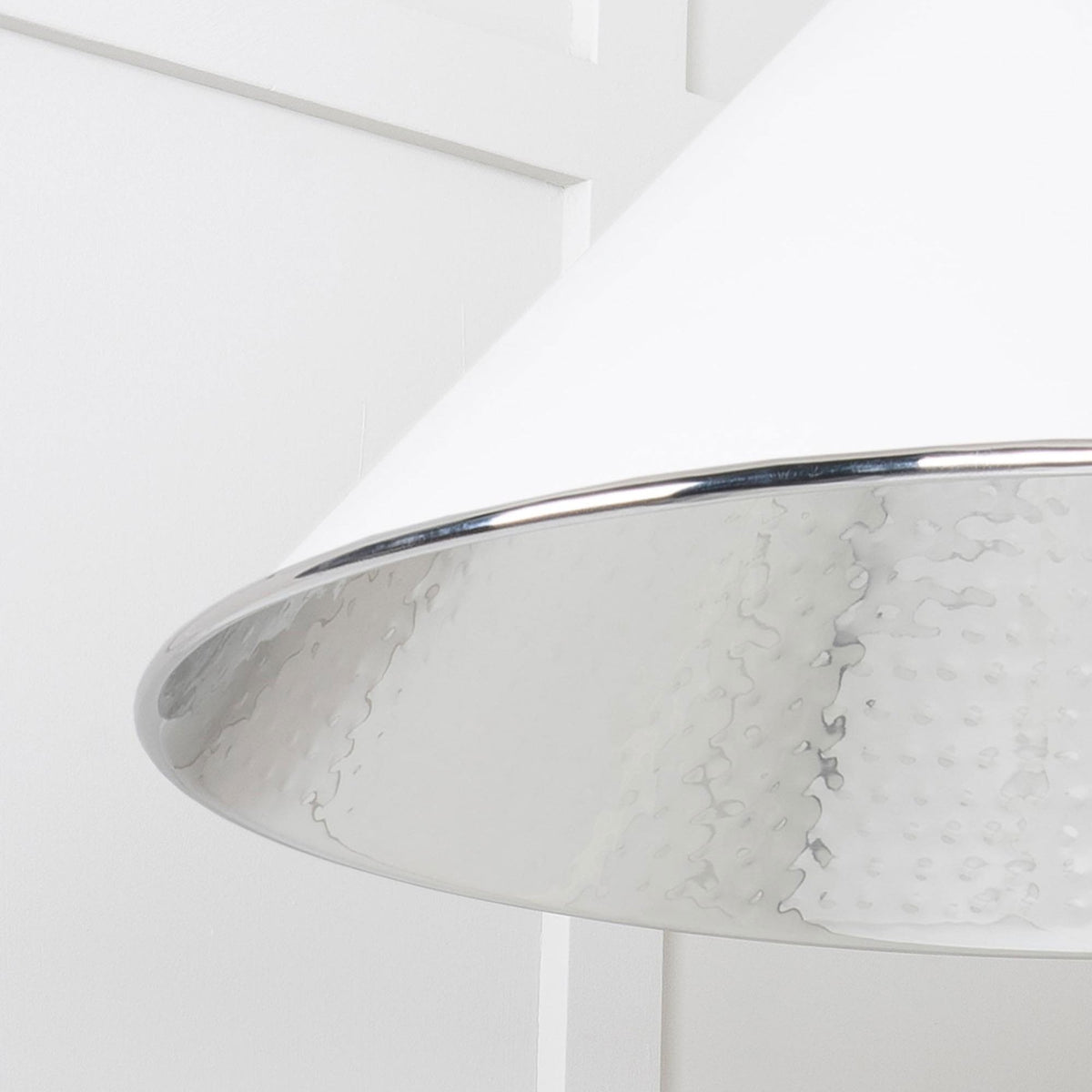 Hammered Nickel Hockley Pendant in Flock