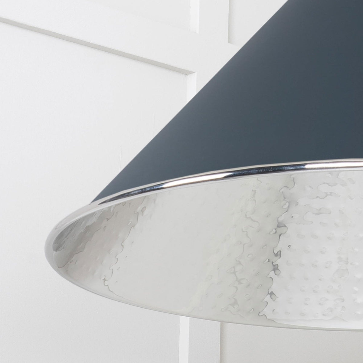 Hammered Nickel Hockley Pendant in Soot