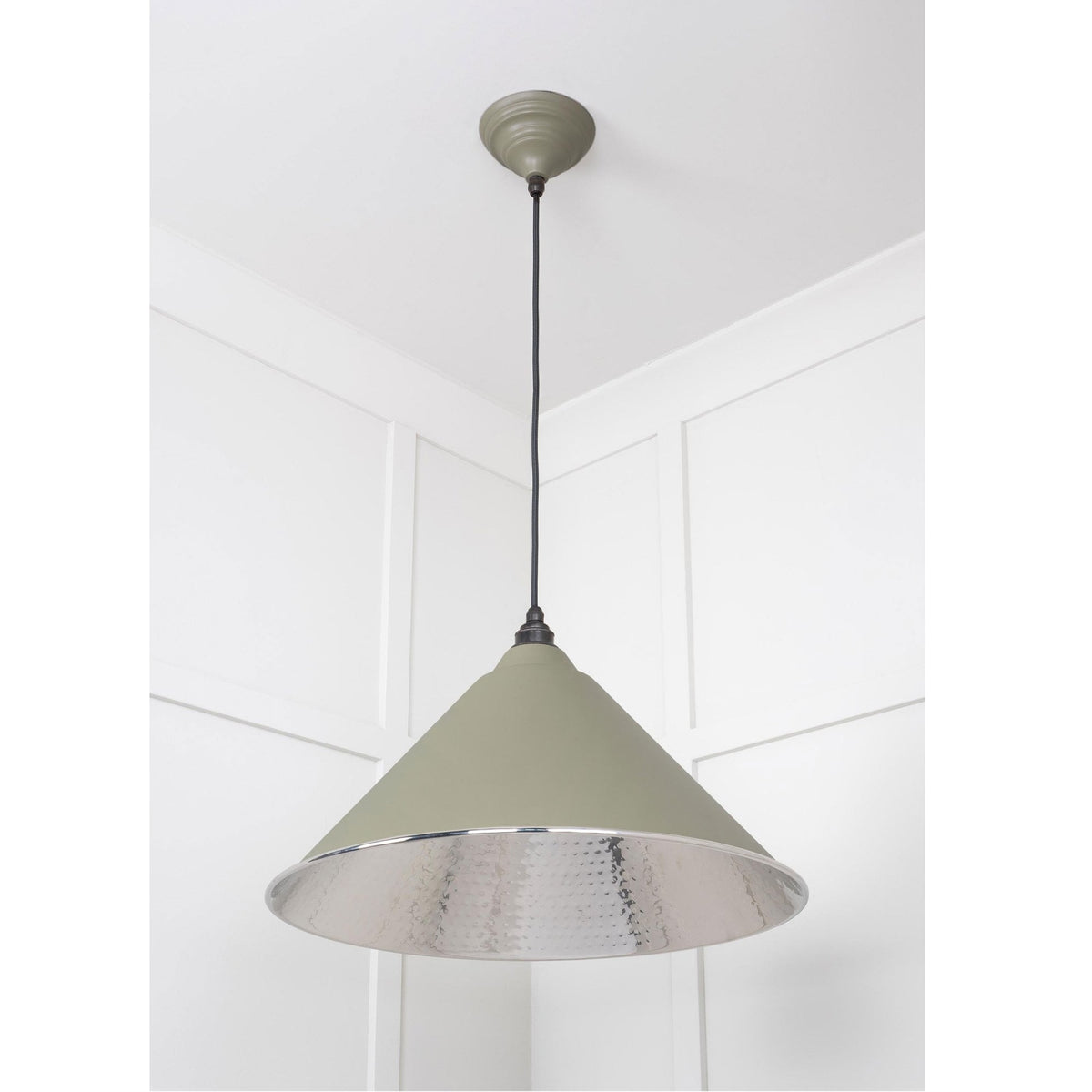 Hammered Nickel Hockley Pendant in Tump