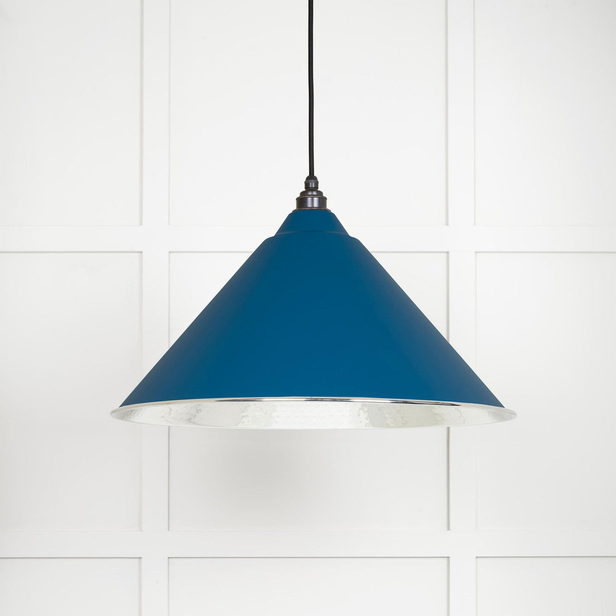 Hammered Nickel Hockley Pendant in Upstream