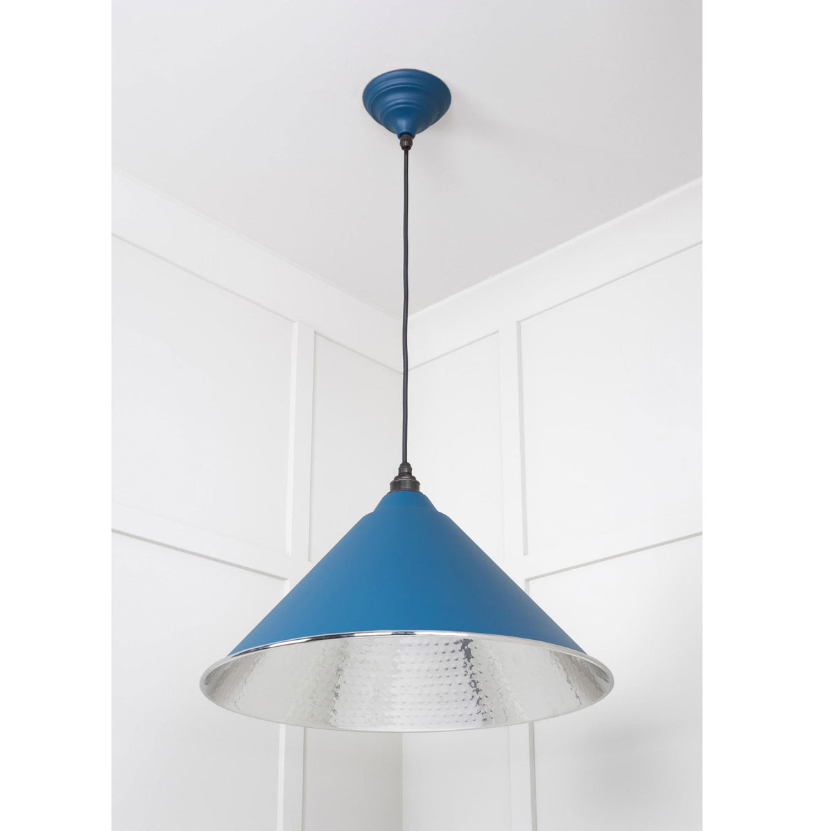 Hammered Nickel Hockley Pendant in Upstream