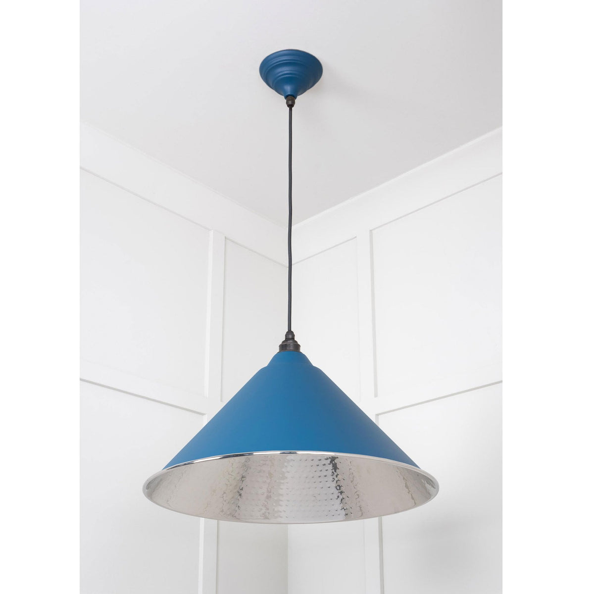 Hammered Nickel Hockley Pendant in Upstream