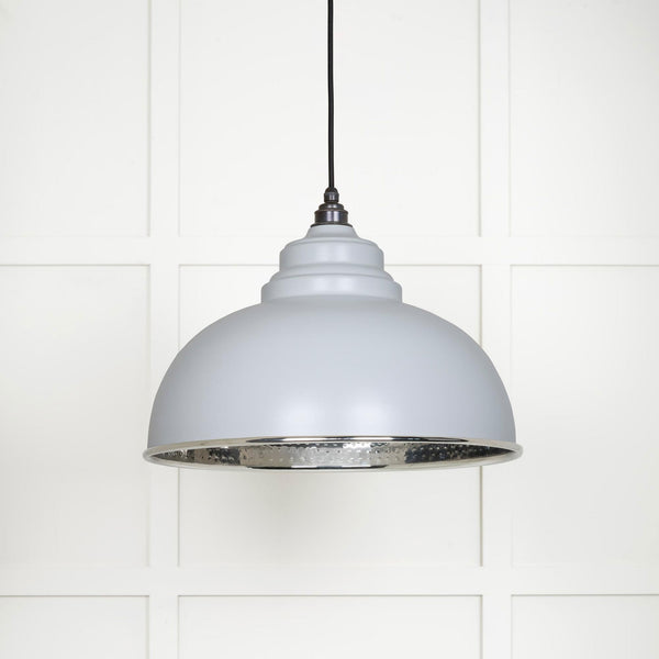 Hammered Nickel Harborne Pendant in Birch