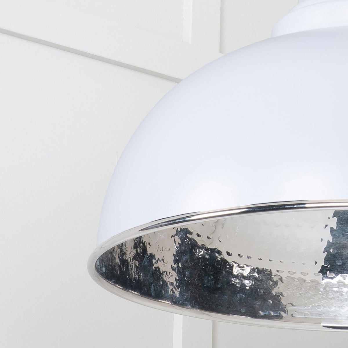 Hammered Nickel Harborne Pendant in Birch