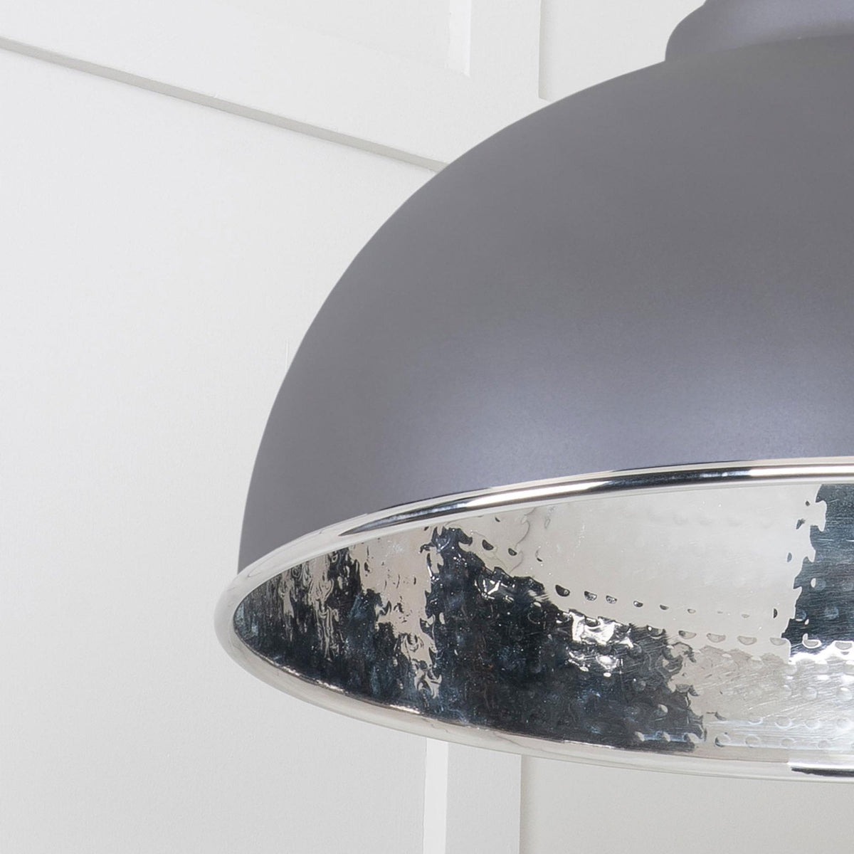 Hammered Nickel Harborne Pendant in Bluff