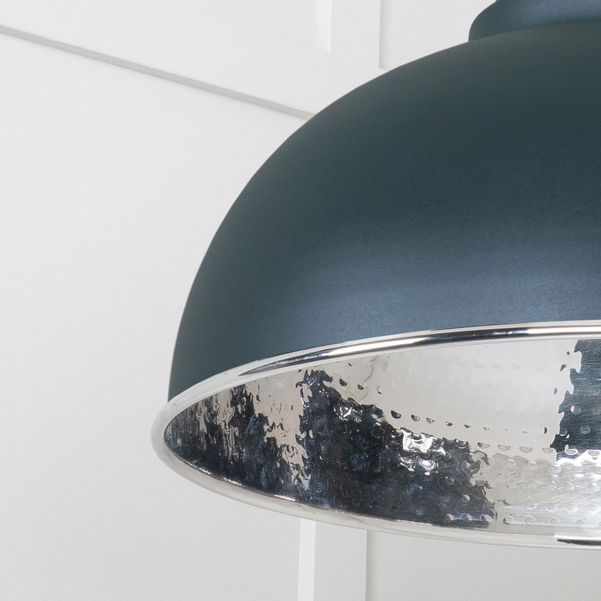 Hammered Nickel Harborne Pendant in Dingle