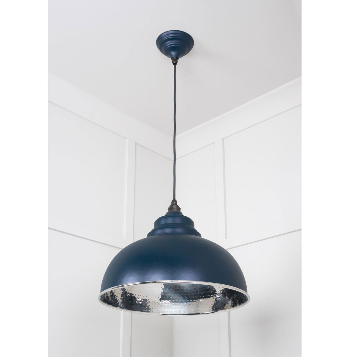 Hammered Nickel Harborne Pendant in Dusk