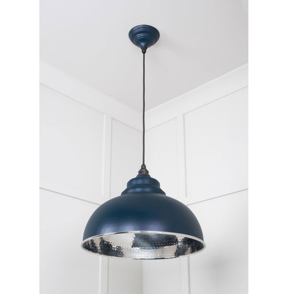 Hammered Nickel Harborne Pendant in Dusk