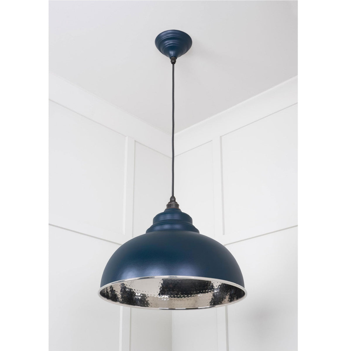 Hammered Nickel Harborne Pendant in Dusk