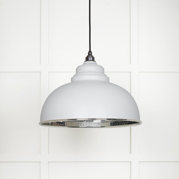 Hammered Nickel Harborne Pendant in Flock