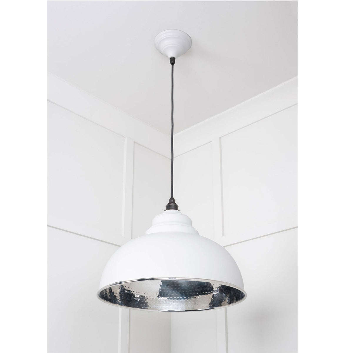 Hammered Nickel Harborne Pendant in Flock