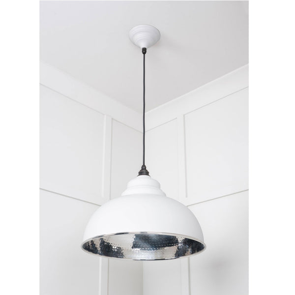 Hammered Nickel Harborne Pendant in Flock