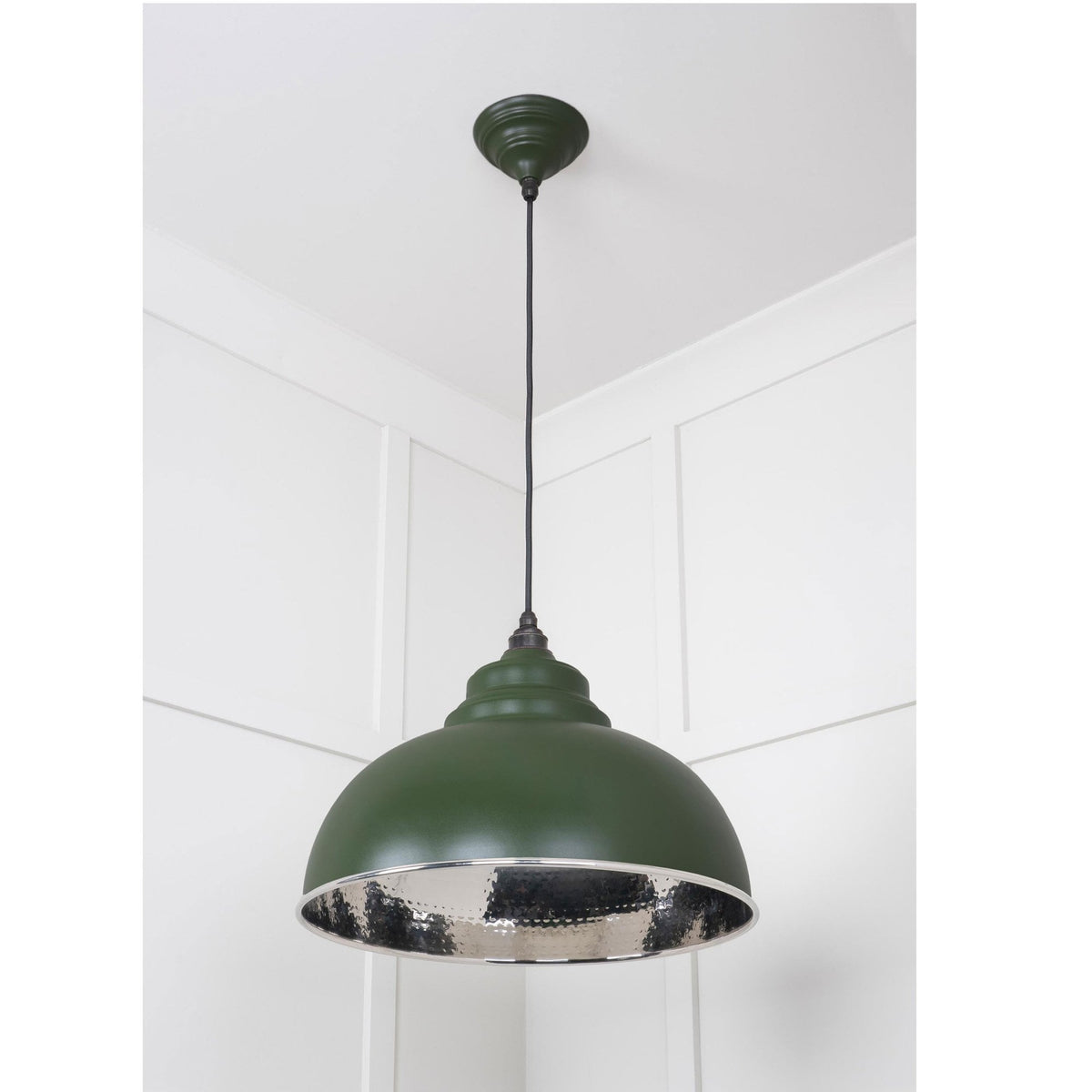 Hammered Nickel Harborne Pendant in Heath