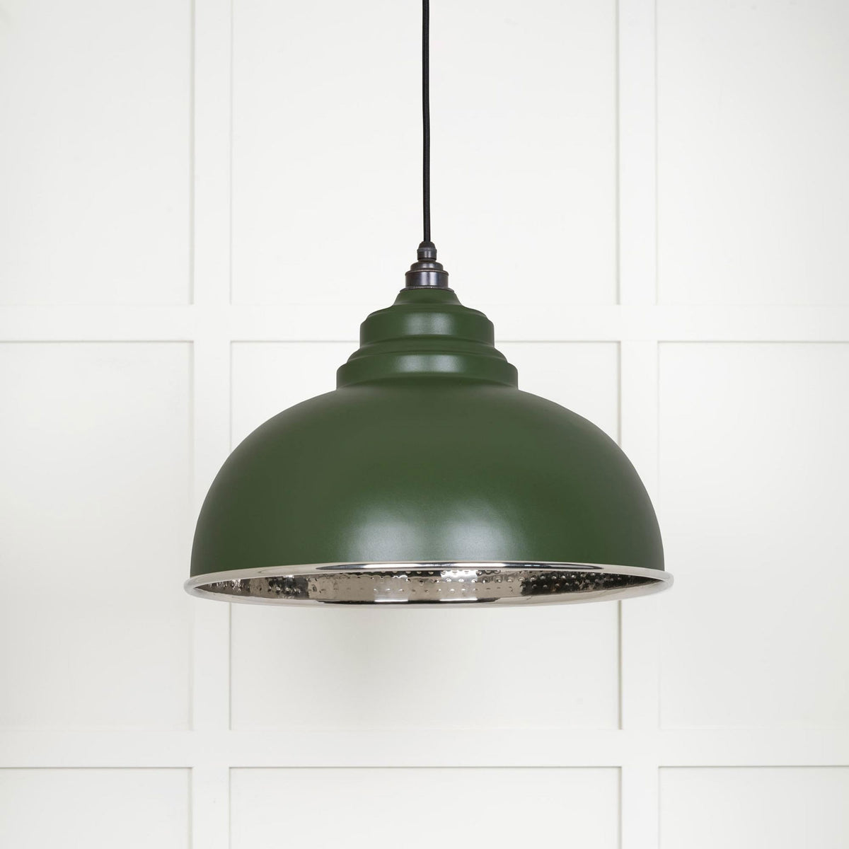 Hammered Nickel Harborne Pendant in Heath