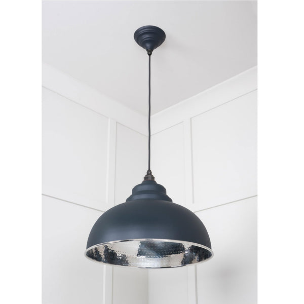Hammered Nickel Harborne Pendant in Soot