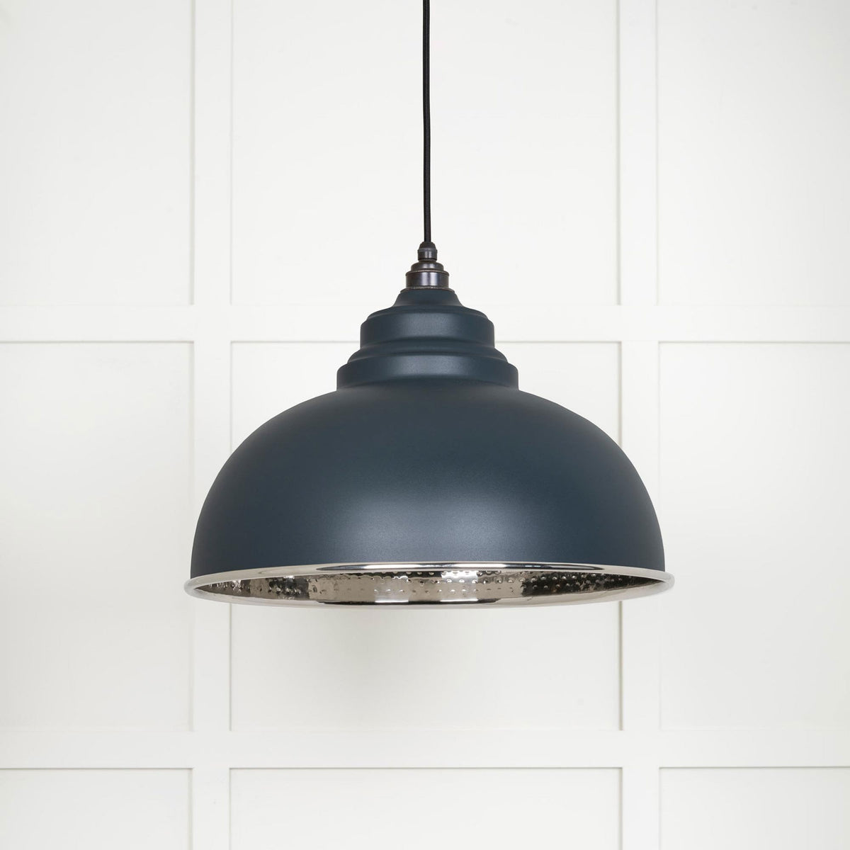 Hammered Nickel Harborne Pendant in Soot