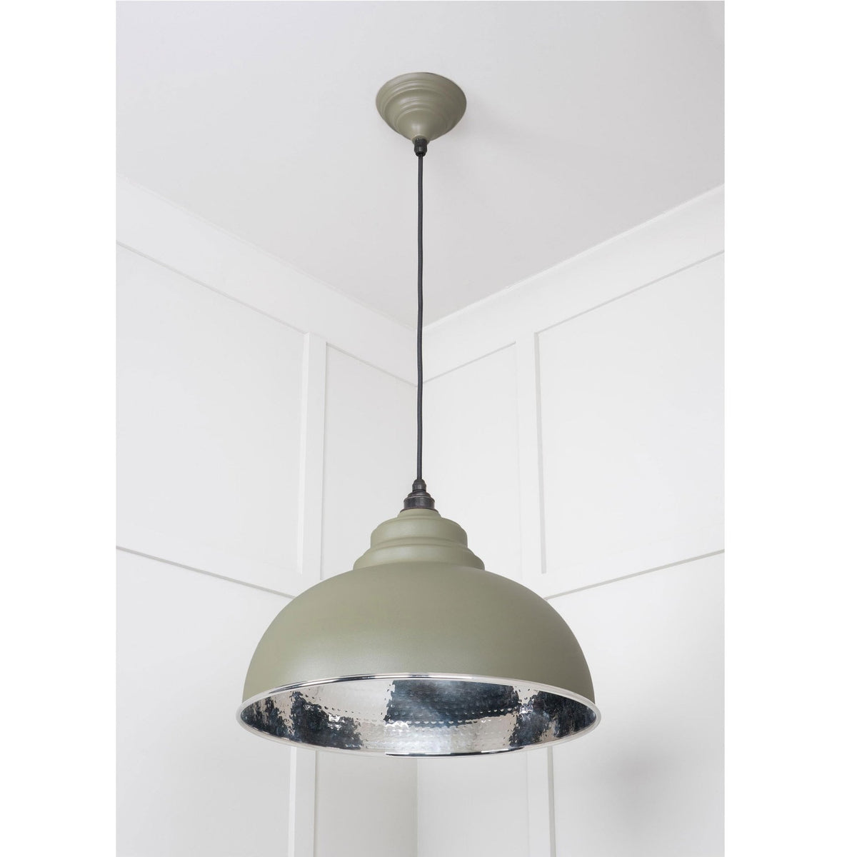 Hammered Nickel Harborne Pendant in Tump