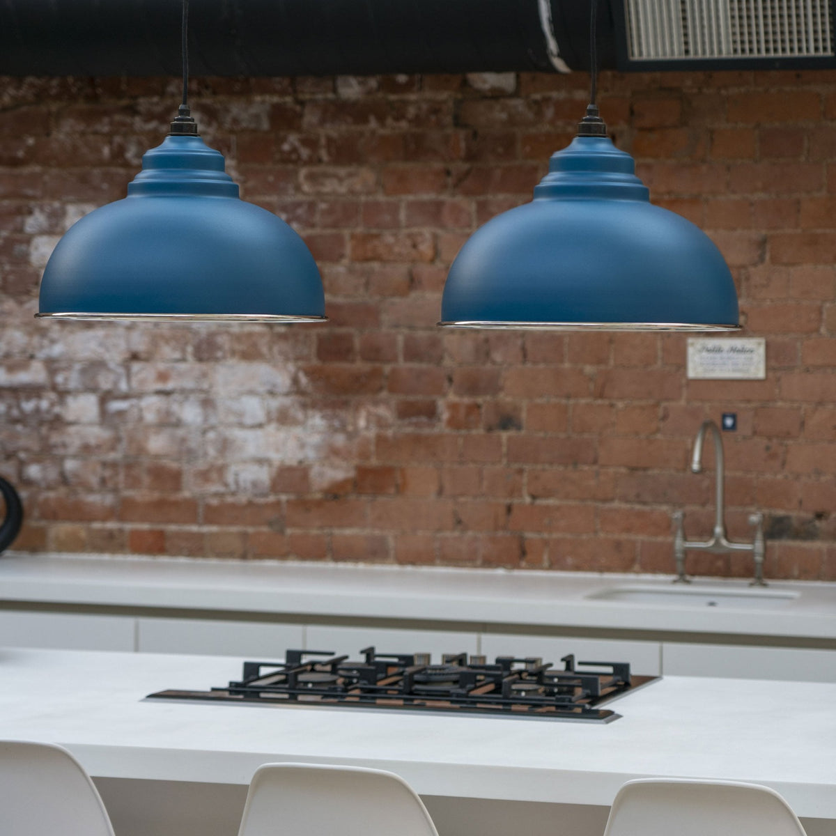 Hammered Nickel Harborne Pendant in Upstream