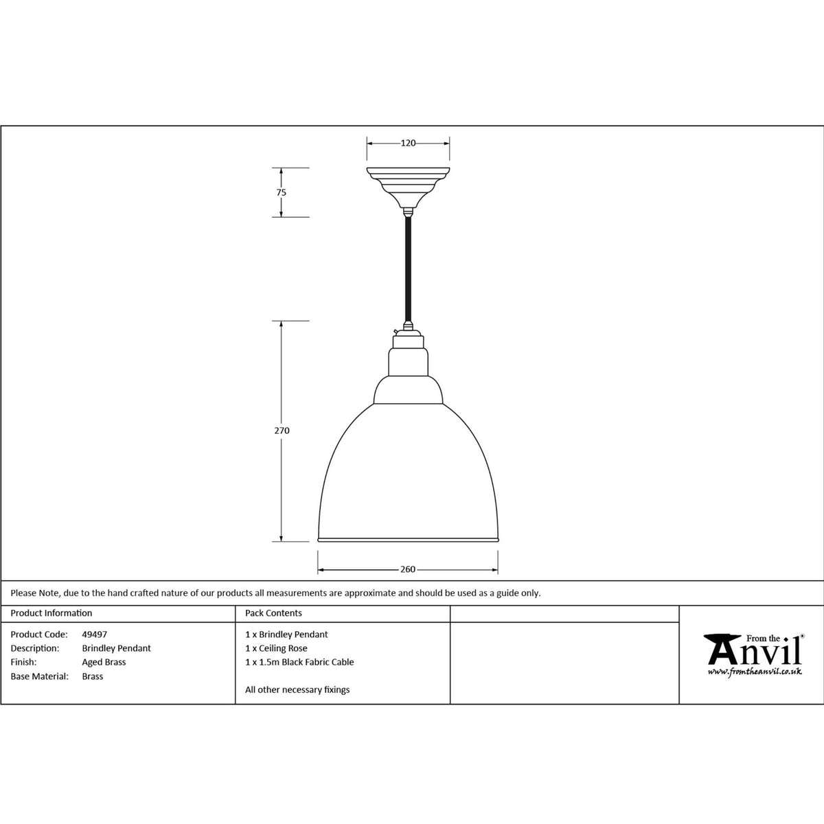 Aged Brass Brindley Pendant