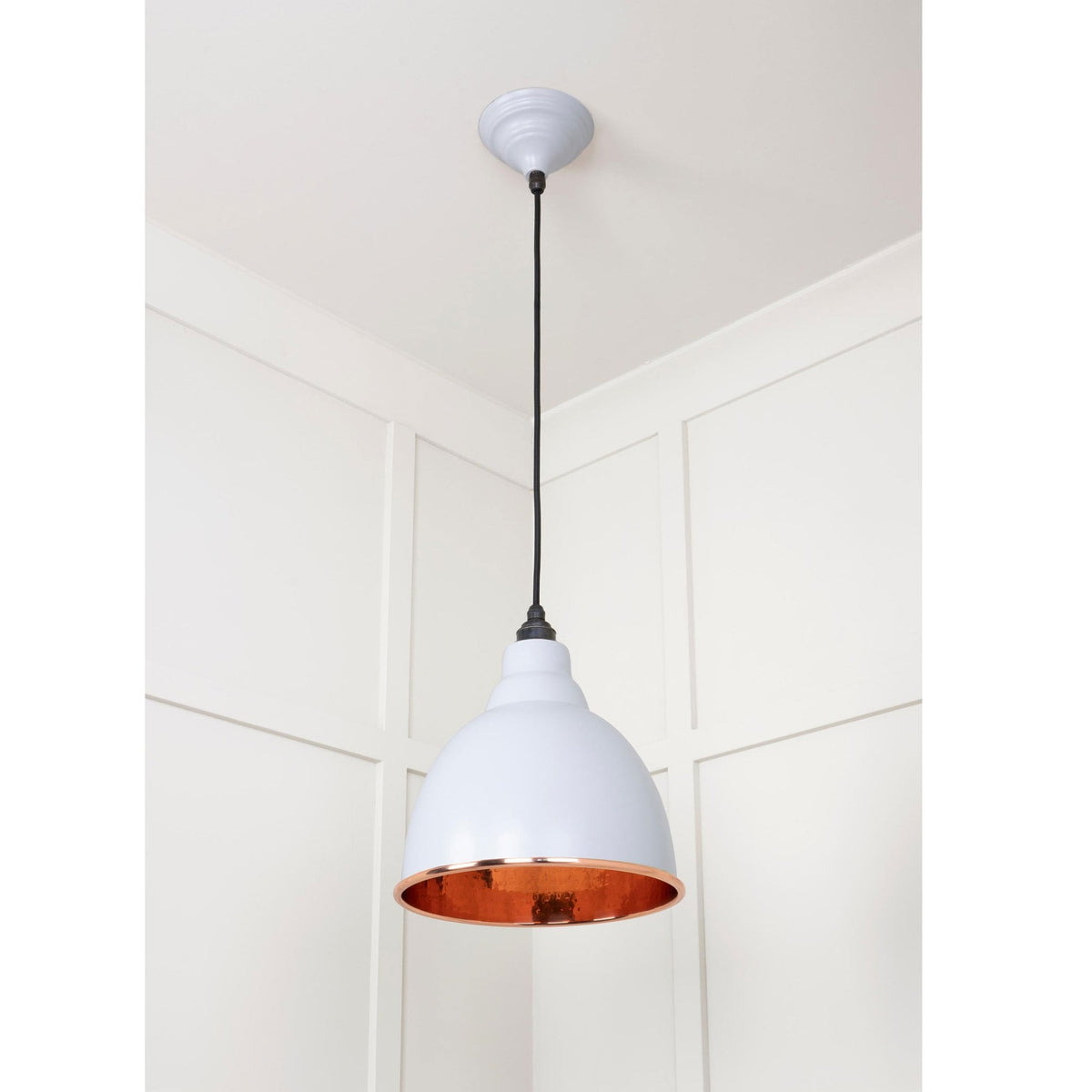 Hammered Copper Brindley Pendant in Birch