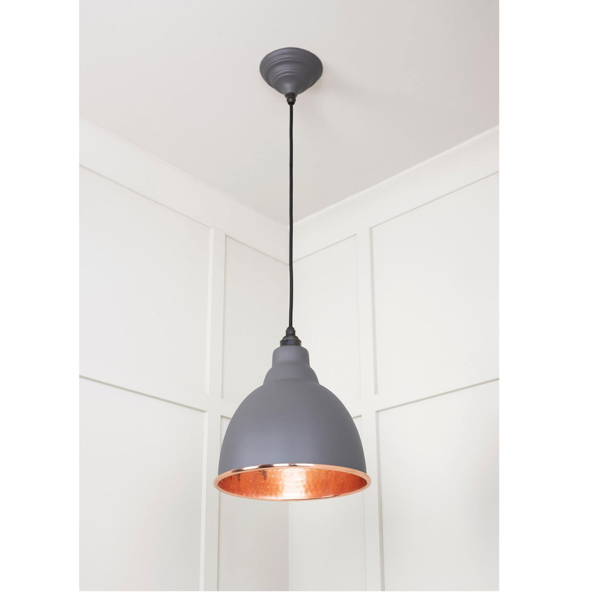 Hammered Copper Brindley Pendant in Bluff