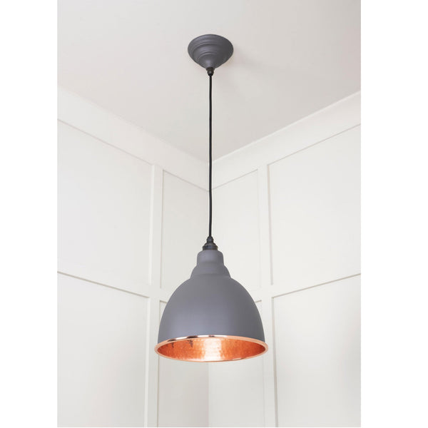 Hammered Copper Brindley Pendant in Bluff